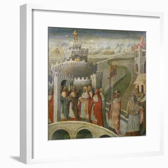 The Procession of St. Gregory at the Mausoleum of Hadrian (Castel Sant'Angelo) in Rome-Paolo Veronese-Framed Giclee Print