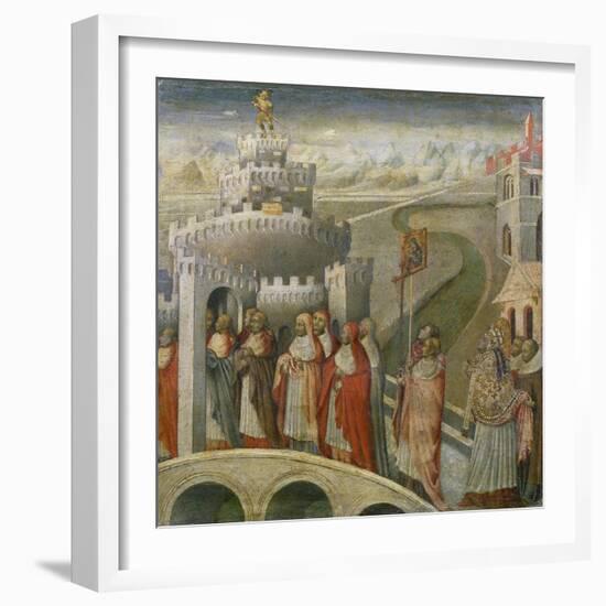 The Procession of St. Gregory at the Mausoleum of Hadrian (Castel Sant'Angelo) in Rome-Paolo Veronese-Framed Giclee Print