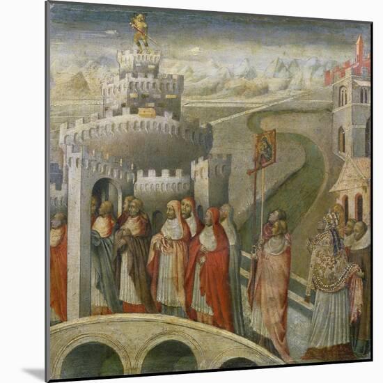 The Procession of St. Gregory at the Mausoleum of Hadrian (Castel Sant'Angelo) in Rome-Paolo Veronese-Mounted Giclee Print