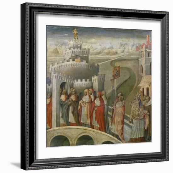 The Procession of St. Gregory at the Mausoleum of Hadrian (Castel Sant'Angelo) in Rome-Paolo Veronese-Framed Giclee Print