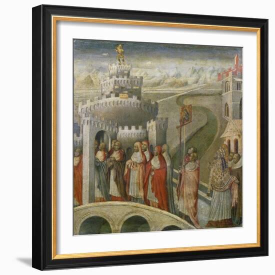 The Procession of St. Gregory at the Mausoleum of Hadrian (Castel Sant'Angelo) in Rome-Paolo Veronese-Framed Giclee Print