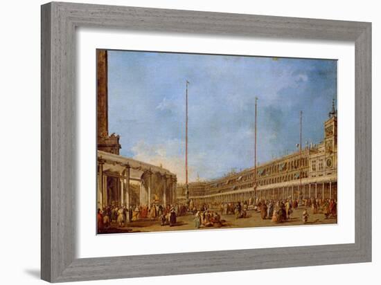 The Procession of the Corpus Domini Through St. Mark's Square, C.1766-70-Francesco Guardi-Framed Giclee Print