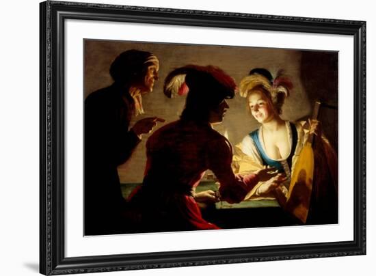 The Procuress, 1625-Gerrit van Honthorst-Framed Giclee Print