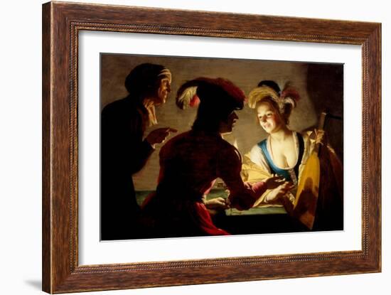 The Procuress, 1625-Gerrit van Honthorst-Framed Giclee Print