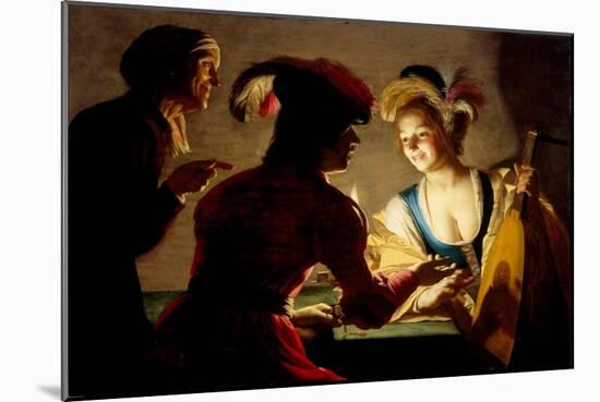 The Procuress, 1625-Gerrit van Honthorst-Mounted Giclee Print