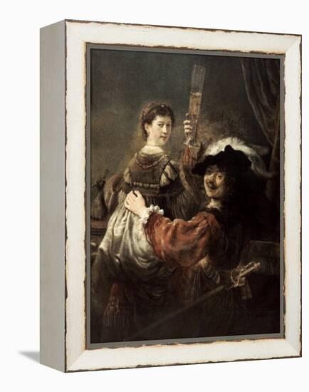 The Prodigal Son in the Tavern' (Rembrandt and Saski), C1635-Rembrandt van Rijn-Framed Premier Image Canvas