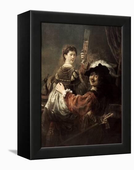 The Prodigal Son in the Tavern' (Rembrandt and Saski), C1635-Rembrandt van Rijn-Framed Premier Image Canvas
