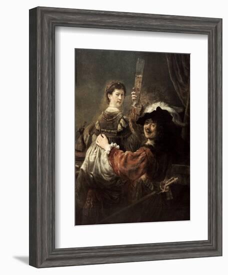 The Prodigal Son in the Tavern' (Rembrandt and Saski), C1635-Rembrandt van Rijn-Framed Giclee Print