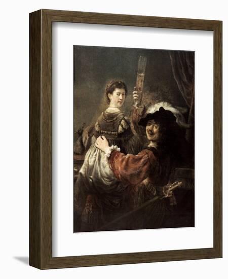 The Prodigal Son in the Tavern' (Rembrandt and Saski), C1635-Rembrandt van Rijn-Framed Giclee Print