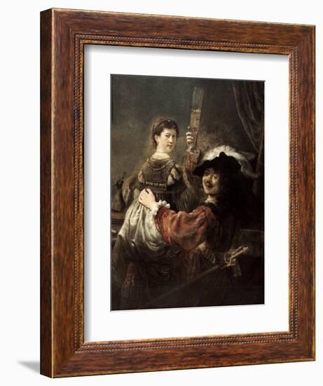 The Prodigal Son in the Tavern' (Rembrandt and Saski), C1635-Rembrandt van Rijn-Framed Giclee Print