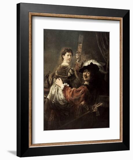 The Prodigal Son in the Tavern' (Rembrandt and Saski), C1635-Rembrandt van Rijn-Framed Giclee Print