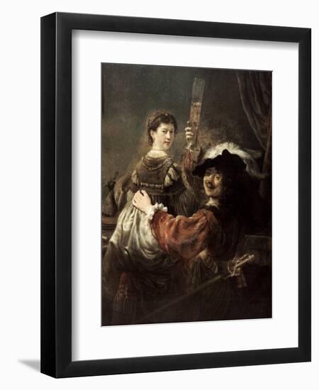 The Prodigal Son in the Tavern' (Rembrandt and Saski), C1635-Rembrandt van Rijn-Framed Giclee Print