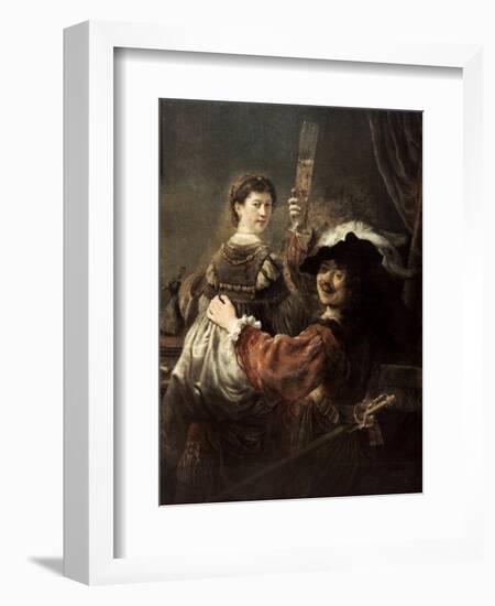 The Prodigal Son in the Tavern' (Rembrandt and Saski), C1635-Rembrandt van Rijn-Framed Giclee Print