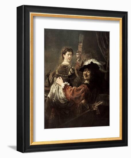 The Prodigal Son in the Tavern' (Rembrandt and Saski), C1635-Rembrandt van Rijn-Framed Giclee Print