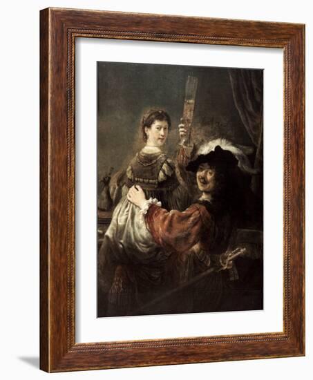 The Prodigal Son in the Tavern' (Rembrandt and Saski), C1635-Rembrandt van Rijn-Framed Giclee Print