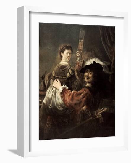 The Prodigal Son in the Tavern' (Rembrandt and Saski), C1635-Rembrandt van Rijn-Framed Giclee Print