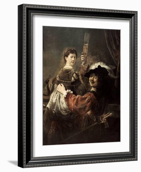 The Prodigal Son in the Tavern' (Rembrandt and Saski), C1635-Rembrandt van Rijn-Framed Giclee Print