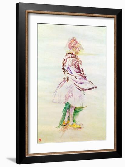 The Profile of a Standing Dancer, 1887 (Oil on Wood)-Henri de Toulouse-Lautrec-Framed Giclee Print