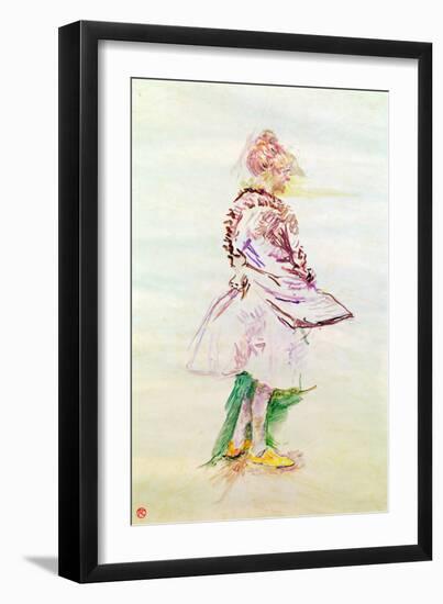 The Profile of a Standing Dancer, 1887 (Oil on Wood)-Henri de Toulouse-Lautrec-Framed Giclee Print