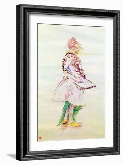 The Profile of a Standing Dancer, 1887 (Oil on Wood)-Henri de Toulouse-Lautrec-Framed Giclee Print