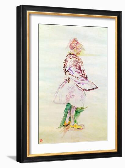 The Profile of a Standing Dancer, 1887 (Oil on Wood)-Henri de Toulouse-Lautrec-Framed Giclee Print