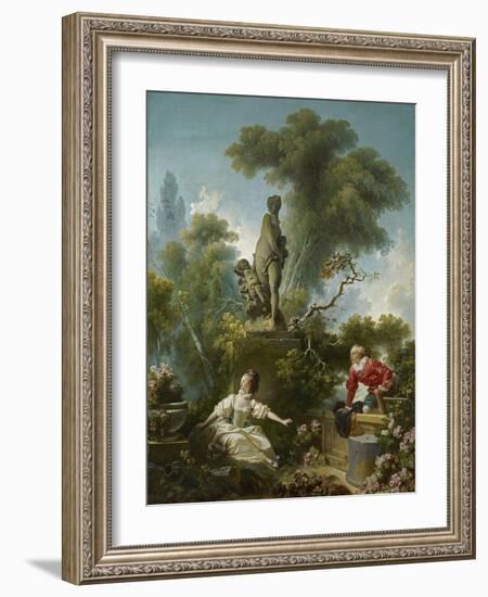 The Progress of Love: the Meeting, Ca 1773-Jean-Honoré Fragonard-Framed Giclee Print