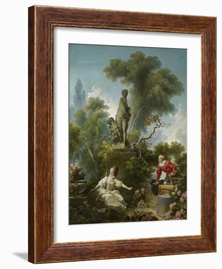 The Progress of Love: the Meeting, Ca 1773-Jean-Honoré Fragonard-Framed Giclee Print