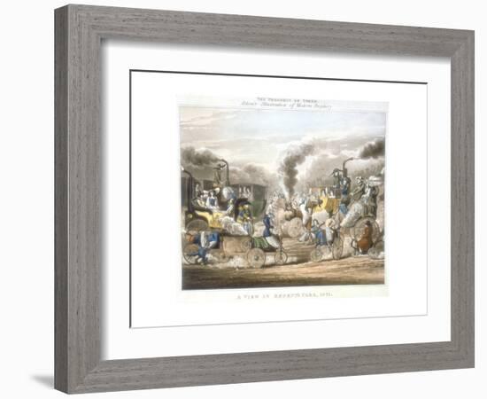 The Progress of Steam, a View in Regent's Park, 1831-Henry Thomas Alken-Framed Giclee Print