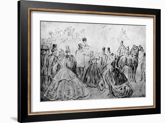 The Promenade, 19th Century-Constantin Guys-Framed Giclee Print