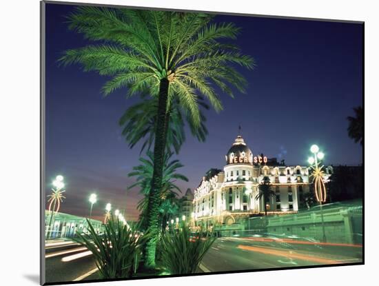 The Promenade Des Anglais and Hotel Negresco at Night, Nice, Alpes Maritimes, Mediterranean, France-Ruth Tomlinson-Mounted Photographic Print