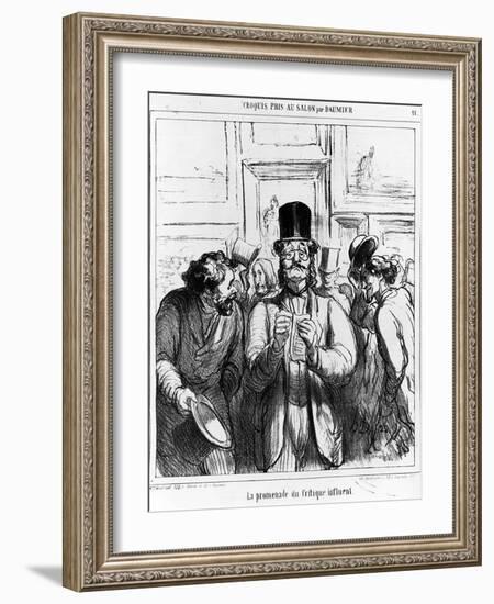 The Promenade of the Influential Critic', Cartoon from 'Charivari' Magazine, 24 June, 1865 (Litho)-Honore Daumier-Framed Giclee Print