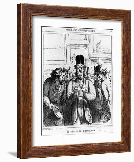 The Promenade of the Influential Critic', Cartoon from 'Charivari' Magazine, 24 June, 1865 (Litho)-Honore Daumier-Framed Giclee Print