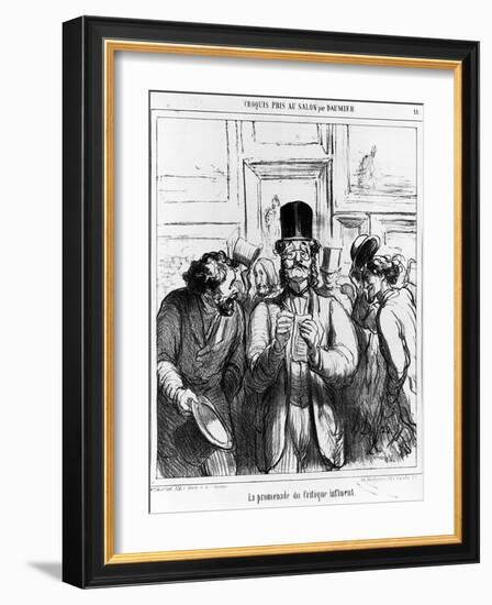 The Promenade of the Influential Critic', Cartoon from 'Charivari' Magazine, 24 June, 1865 (Litho)-Honore Daumier-Framed Giclee Print