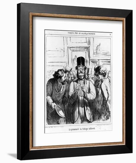 The Promenade of the Influential Critic', Cartoon from 'Charivari' Magazine, 24 June, 1865 (Litho)-Honore Daumier-Framed Giclee Print