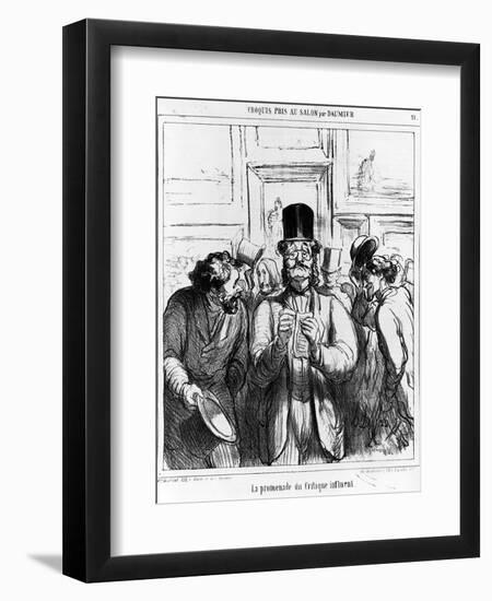 The Promenade of the Influential Critic', Cartoon from 'Charivari' Magazine, 24 June, 1865 (Litho)-Honore Daumier-Framed Giclee Print