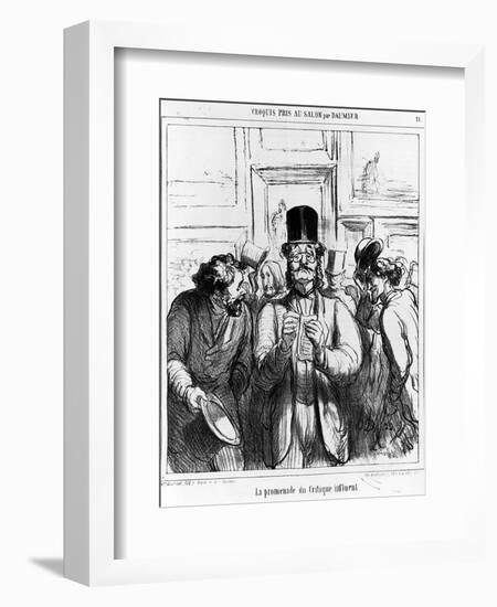 The Promenade of the Influential Critic', Cartoon from 'Charivari' Magazine, 24 June, 1865 (Litho)-Honore Daumier-Framed Giclee Print