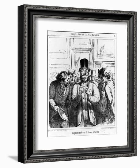 The Promenade of the Influential Critic', Cartoon from 'Charivari' Magazine, 24 June, 1865 (Litho)-Honore Daumier-Framed Giclee Print