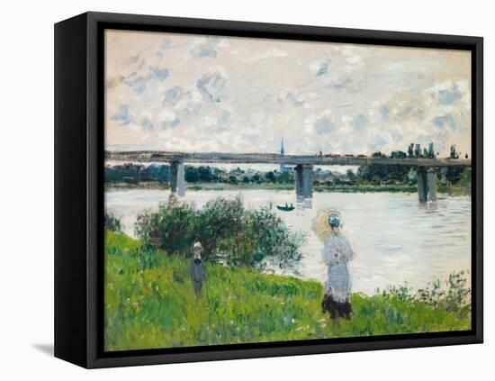 The Promenade with the Railroad Bridge, Argenteuil, 1874-Claude Monet-Framed Premier Image Canvas