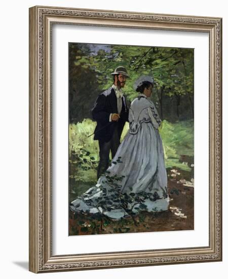 The Promenaders, or Bazille and Camille, 1865-Claude Monet-Framed Giclee Print