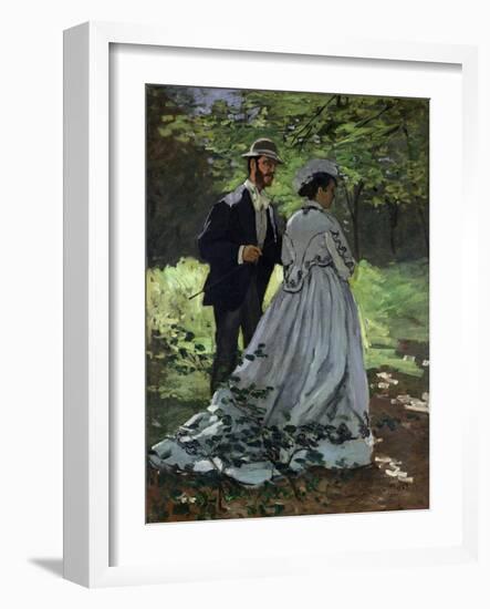 The Promenaders, or Bazille and Camille, 1865-Claude Monet-Framed Giclee Print