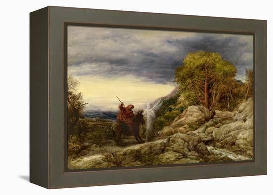 The Prophet Balaam and the Angel, 1859 (Oil on Paper, Laid down on Canvas)-John Linnell-Framed Premier Image Canvas