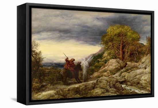 The Prophet Balaam and the Angel, 1859 (Oil on Paper, Laid down on Canvas)-John Linnell-Framed Premier Image Canvas