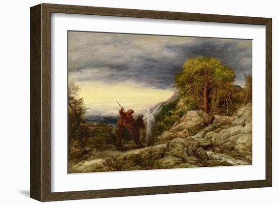 The Prophet Balaam and the Angel, 1859 (Oil on Paper, Laid down on Canvas)-John Linnell-Framed Giclee Print