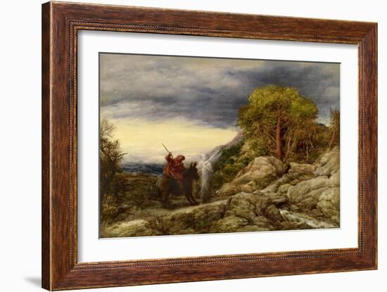 The Prophet Balaam and the Angel, 1859 (Oil on Paper, Laid down on Canvas)-John Linnell-Framed Giclee Print