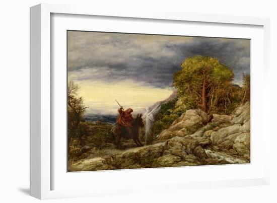 The Prophet Balaam and the Angel, 1859 (Oil on Paper, Laid down on Canvas)-John Linnell-Framed Giclee Print