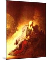 The Prophet Jeremiah Mourning over the Destruction of Jerusalem, 1630-Rembrandt van Rijn-Mounted Art Print