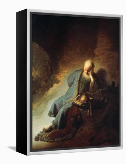 The Prophet Jeremiah Mourning over the Destruction of Jerusalem, 1630-Rembrandt van Rijn-Framed Premier Image Canvas