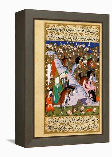 The Prophet Muhammad And the Muslim Army At the Battle of Uhud-null-Framed Premier Image Canvas