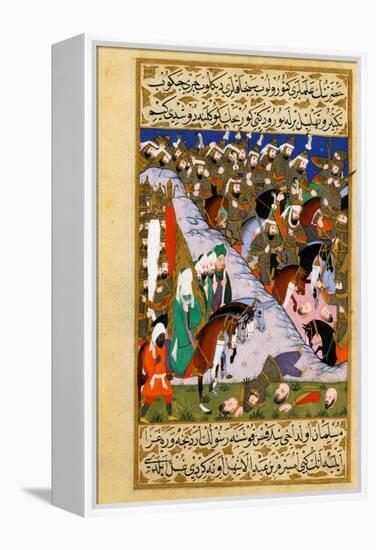 The Prophet Muhammad And the Muslim Army At the Battle of Uhud-null-Framed Premier Image Canvas