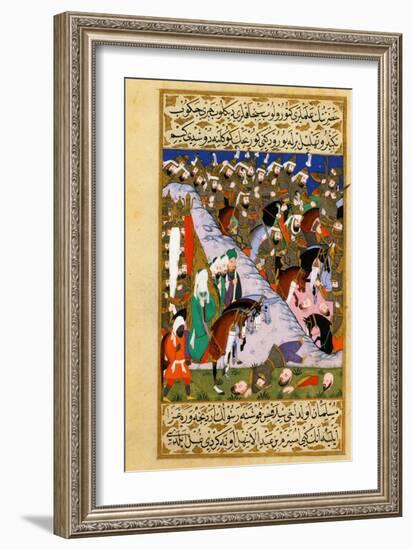 The Prophet Muhammad And the Muslim Army At the Battle of Uhud-null-Framed Giclee Print